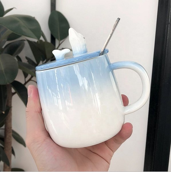 400ml海豚漸層陶瓷馬克杯