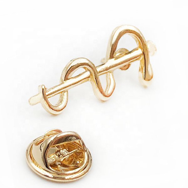 金屬鍍金立體蛇形徽章