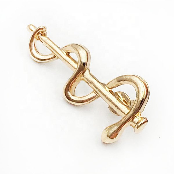 金屬鍍金立體蛇形徽章