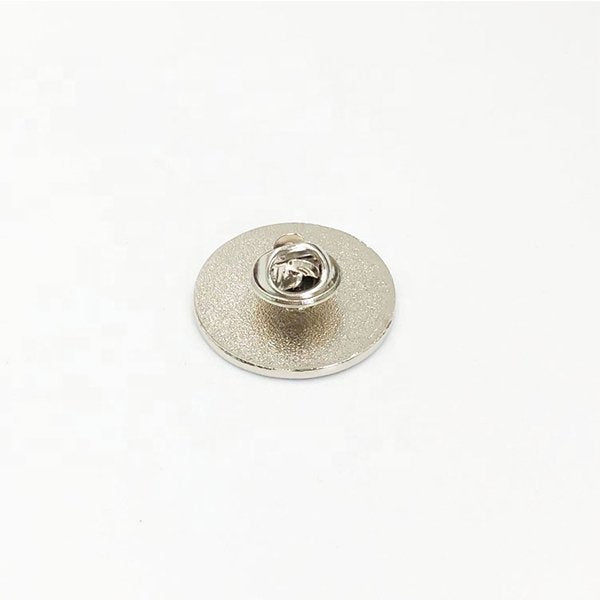 圓形銀色金屬砂面別針