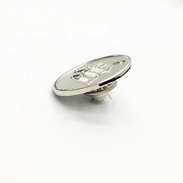 圓形銀色金屬砂面別針