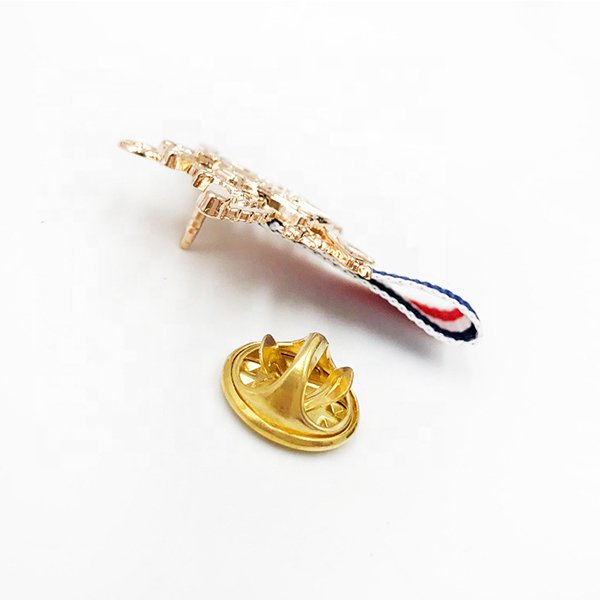 海軍風絲帶金屬金翼徽章