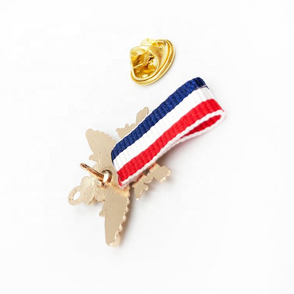 海軍風絲帶金屬金翼徽章