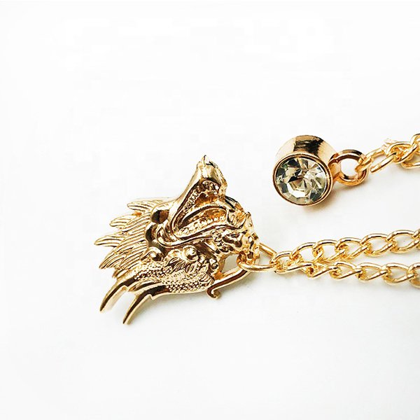 時尚金屬龍鑽石流蘇鍊別針
