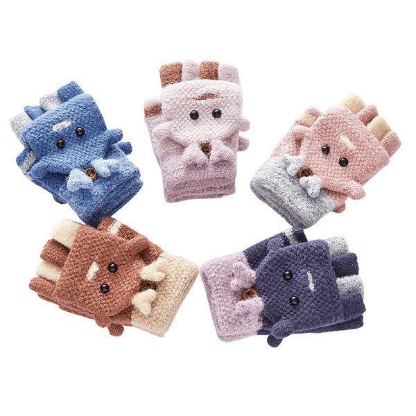 半指造型手套-兒童專用/針織絨毛