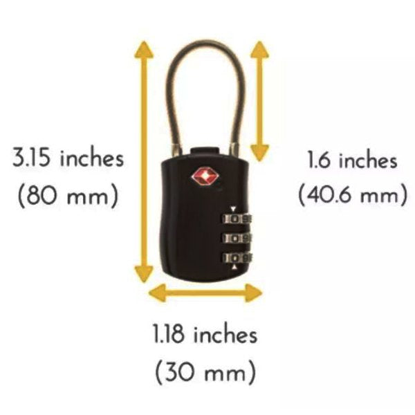 三位碼鋅合金TSA密碼鎖-電纜卸扣