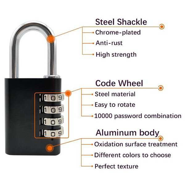 四位碼鋁合金掛鎖