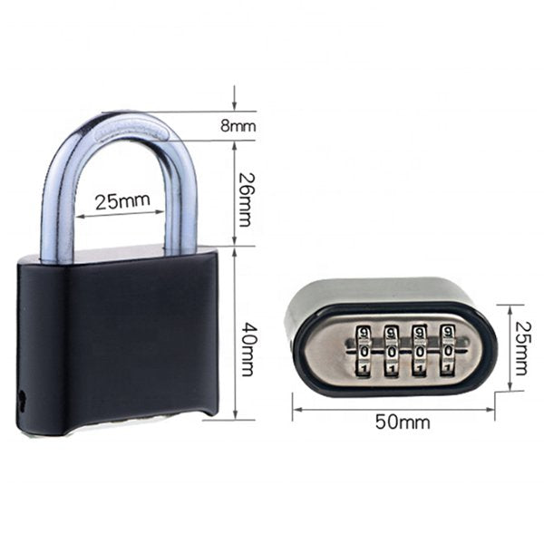 四位碼鋅合金掛鎖-鋼卸扣