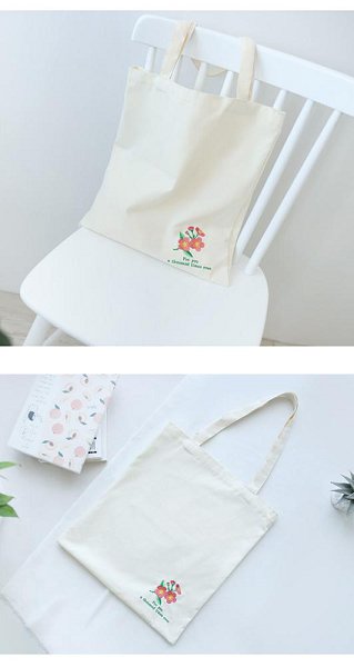 輕薄帆布袋-印花單肩包