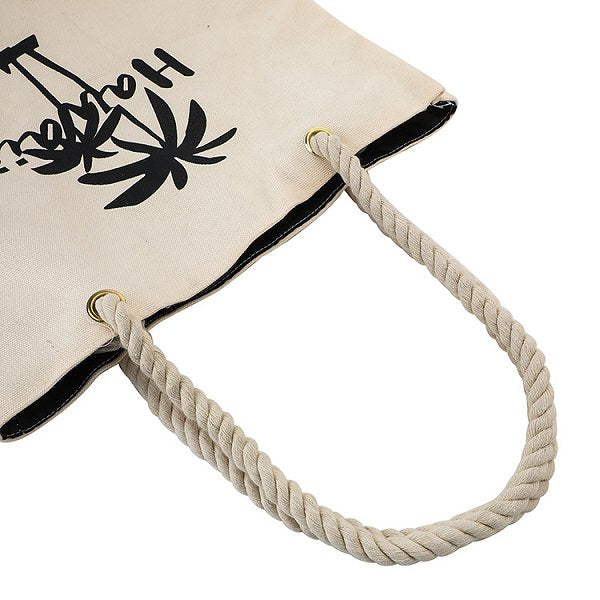 麻繩提把帆布袋-簡約單肩包