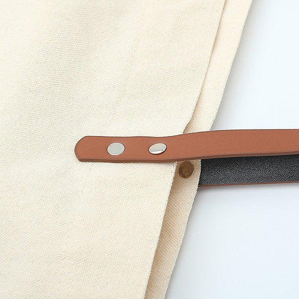 PU皮革提把帆布袋-簡約單肩包