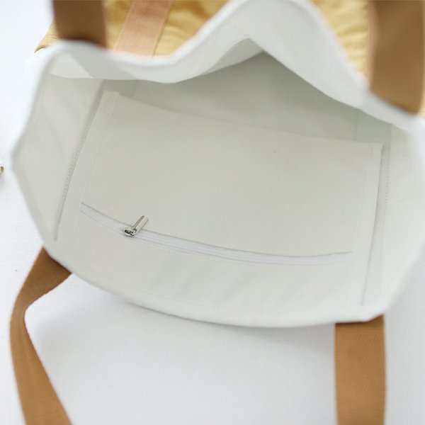 雙色拼接長提把帆布袋-簡約單肩包