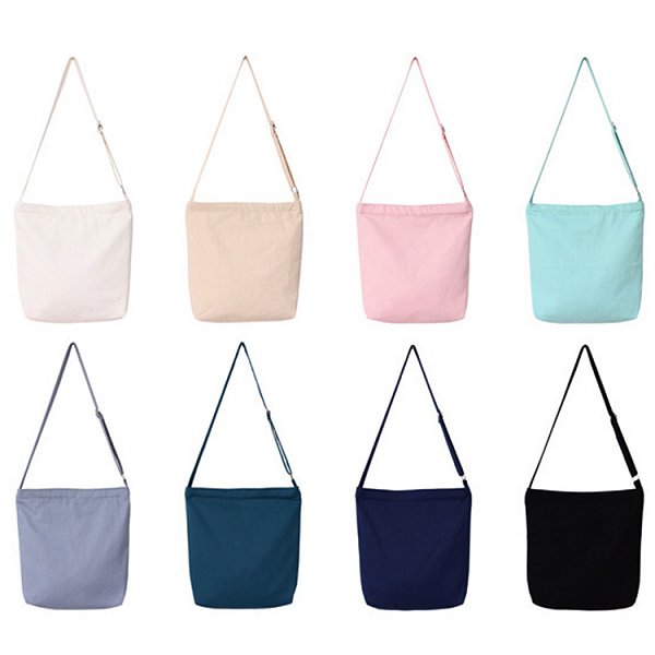 可調節提把帆布袋-印花單肩包