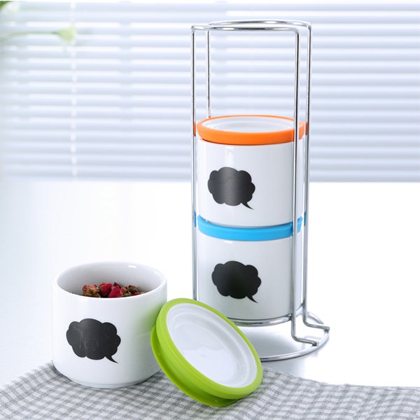 咖啡茶葉糖可書寫陶瓷大寬口分裝罐