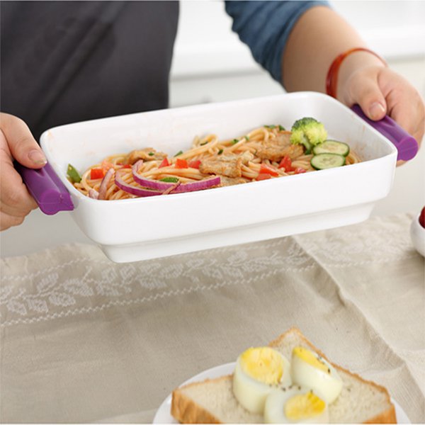 環保矽膠手柄陶瓷烤盤