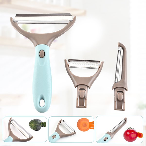 3件組可替換功能頭不鏽鋼削皮器