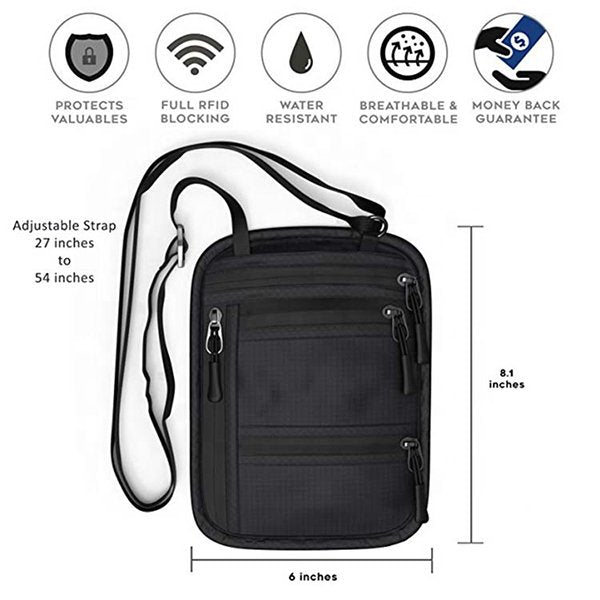 RFID鎖護照套-尼龍收納頸帶款