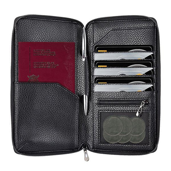 RFID鎖護照套-PU皮革手拿包