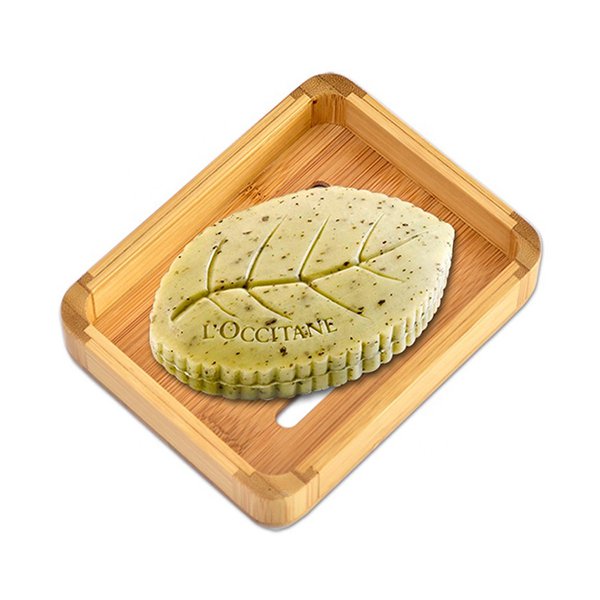 桌上型單層竹木肥皂盒-長方形