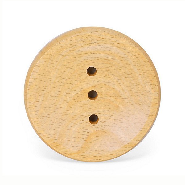 桌上型單層竹木肥皂盒-圓形