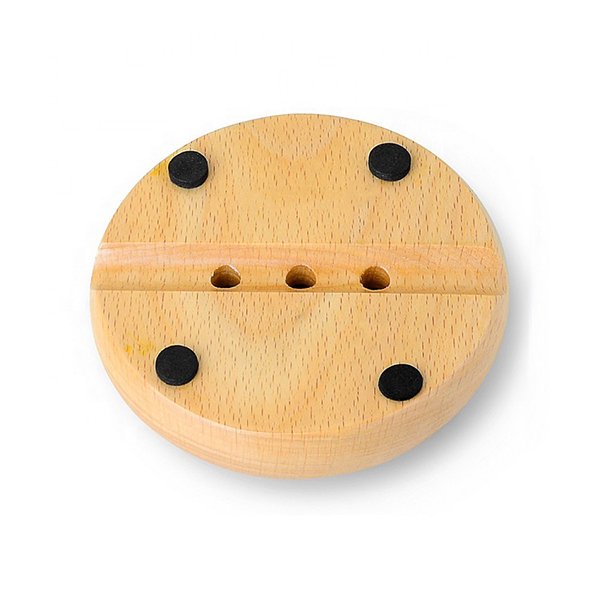 桌上型單層竹木肥皂盒-圓形