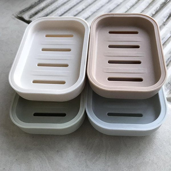 桌上型雙層塑料肥皂盒-長方形
