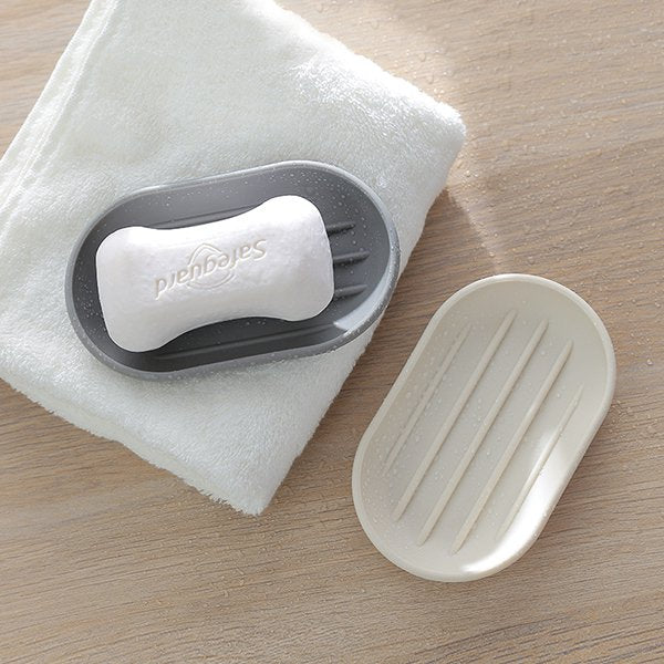 桌上型單層塑料肥皂盒-橢圓形