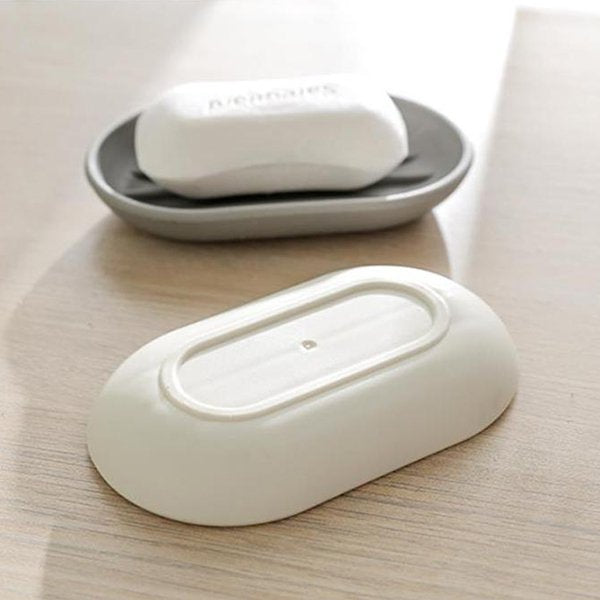 桌上型單層塑料肥皂盒-橢圓形