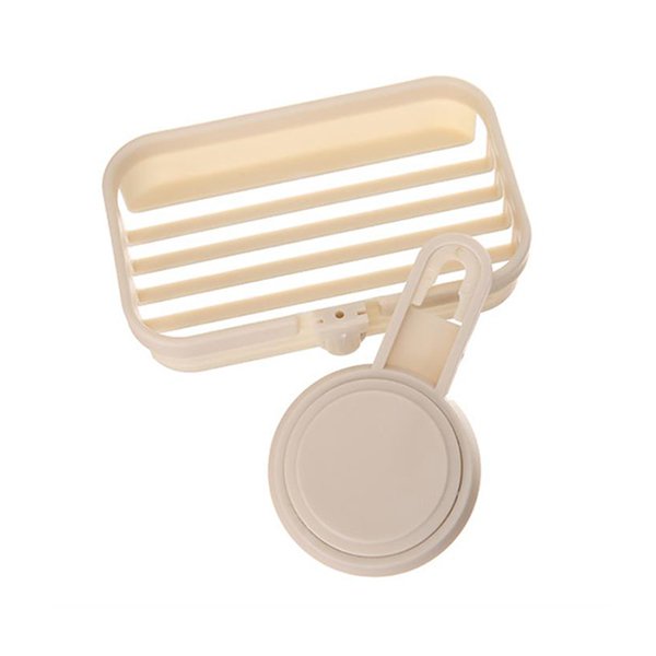 無痕貼壁掛式單層塑料肥皂架-長方形