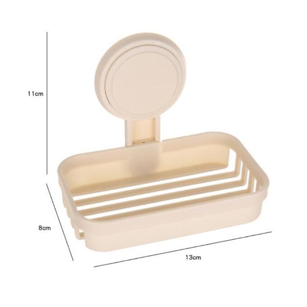 無痕貼壁掛式單層塑料肥皂架-長方形