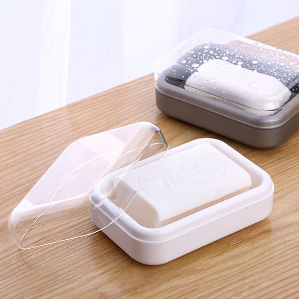 帶蓋款(透明蓋)雙層塑料肥皂盒