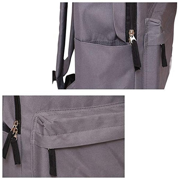 經典簡約純色聚酯纖維後背包