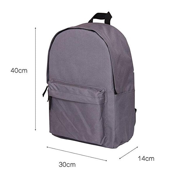 經典簡約純色聚酯纖維後背包