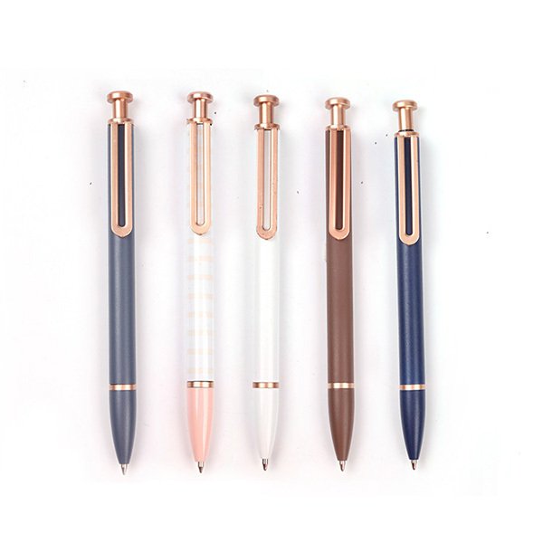 玫瑰金按壓式高品質金屬筆