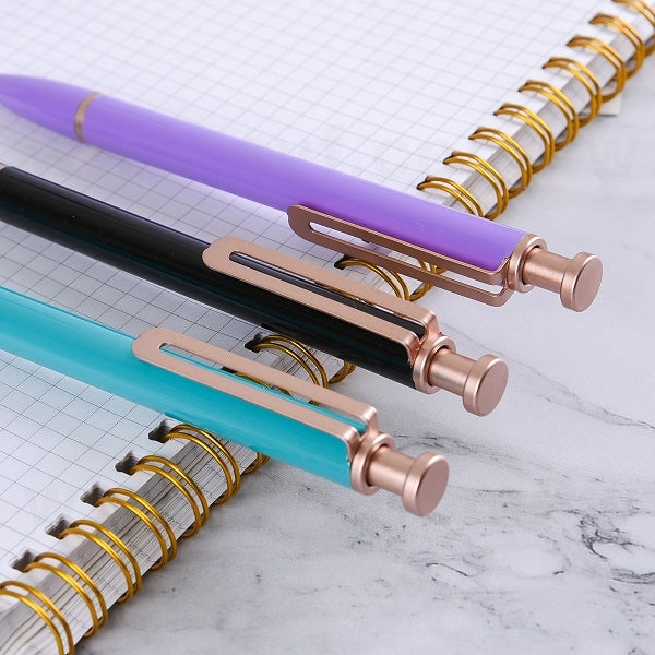 玫瑰金按壓式高品質金屬筆