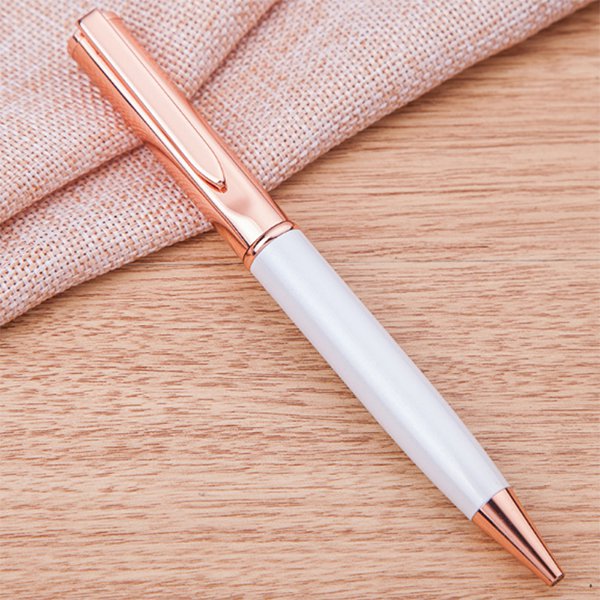 高品質玫瑰金旋轉式金屬筆