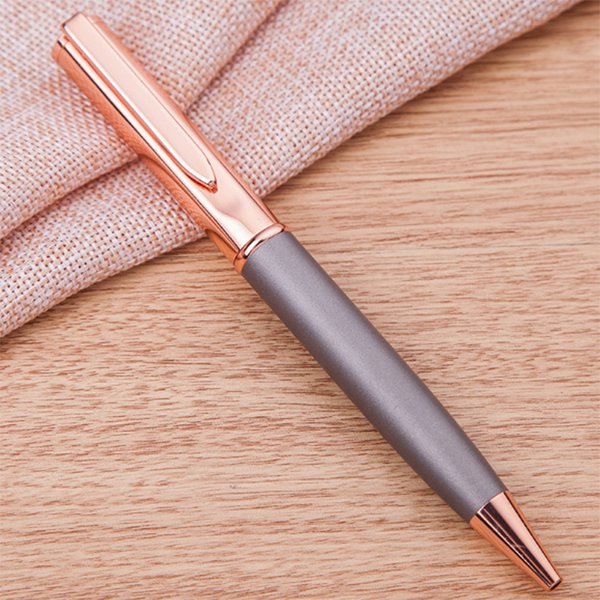 高品質玫瑰金旋轉式金屬筆