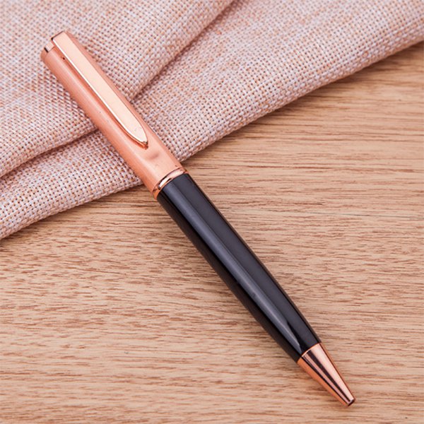 高品質玫瑰金旋轉式金屬筆