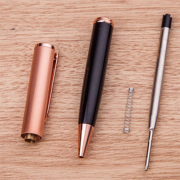高品質玫瑰金旋轉式金屬筆
