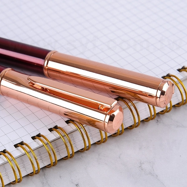 高品質玫瑰金旋轉式金屬筆