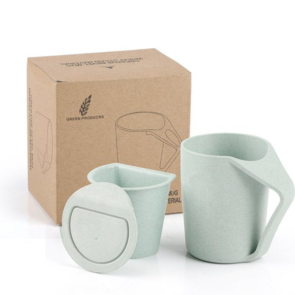 小麥茶杯組-附杯蓋馬克杯