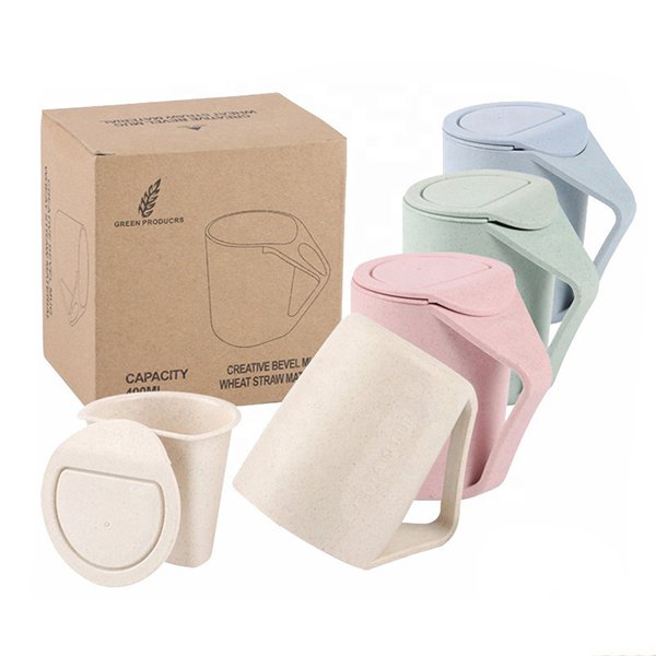 小麥茶杯組-附杯蓋馬克杯