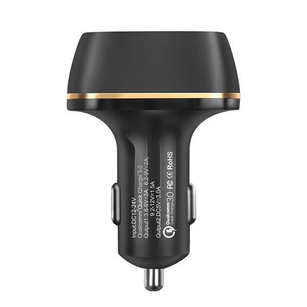 電壓顯示款-雙USB車充-QC3.0快充