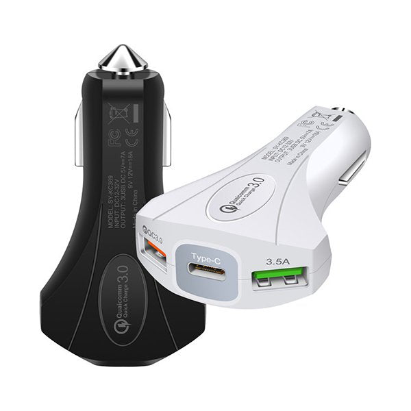 雙USB Type-C車充-QC3.0快充
