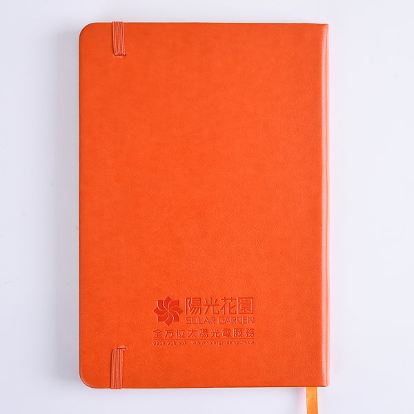 25K精裝工商日誌-綁繩式商務PU筆記本雙面烙凹logo-可客製化內頁與LOGO