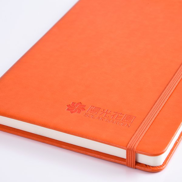 25K精裝工商日誌-綁繩式商務PU筆記本雙面烙凹logo-可客製化內頁與LOGO