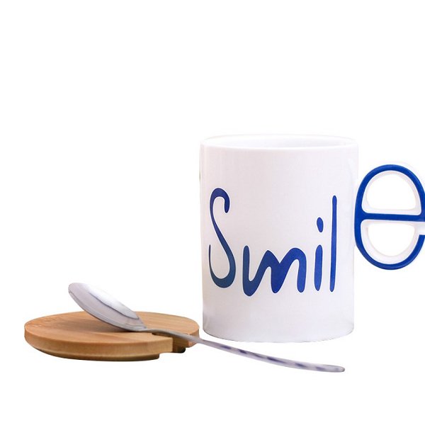 325ml簡約字母情侶對杯-陶瓷馬克杯