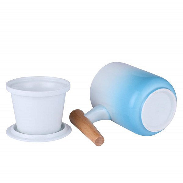 300ml漸層木把陶瓷馬克杯