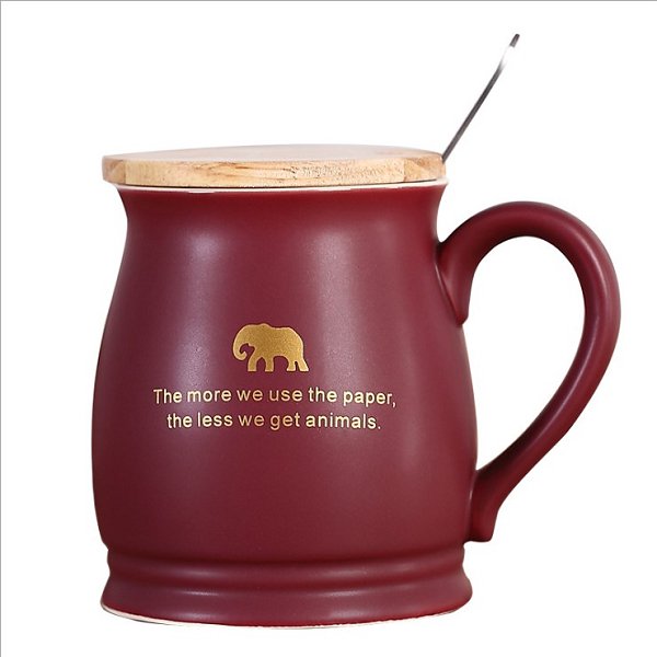 500ml質感木蓋陶瓷馬克杯