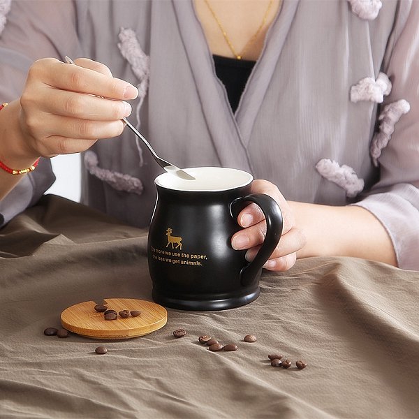 500ml質感木蓋陶瓷馬克杯